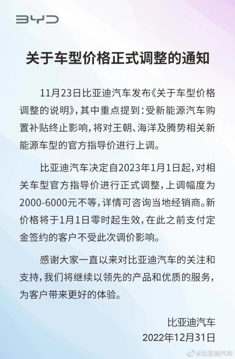 比亚迪涨价，最多6000元！百万级越野车下周发布