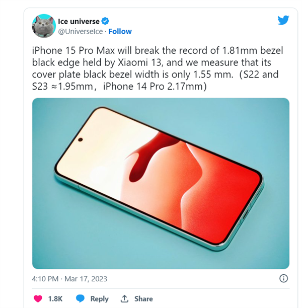 六郃彩:iPhone 15 Pro Max CAD外觀渲染圖曝光:最窄1.5mm將打破紀錄