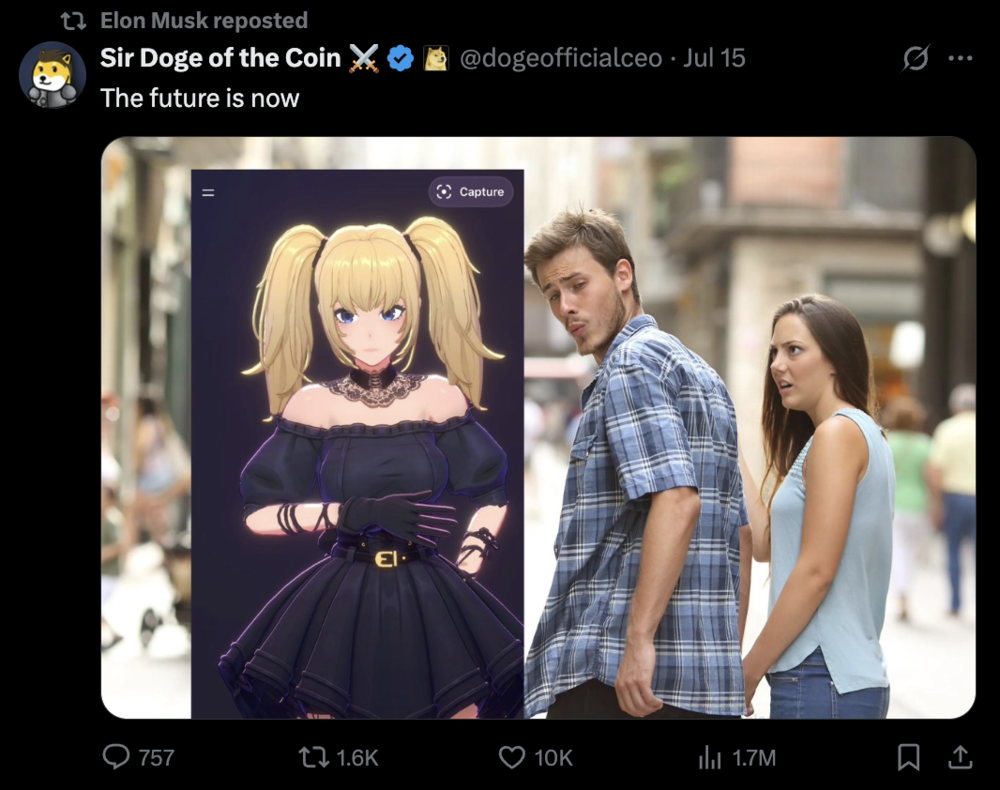 百家樂:AI女友正在變成馬斯尅的印鈔機